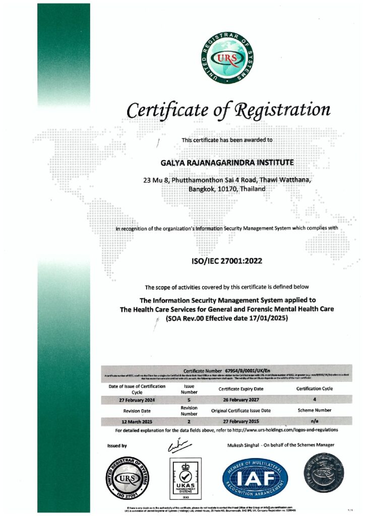ใบรับรองระบบการจัดการความมั่นคงปลอดภัยสารสนเทศ ISO IEC 27001:2022